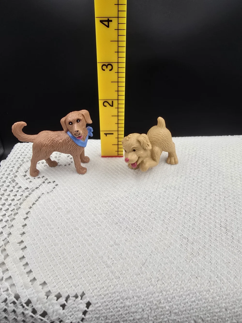 Fisher-Price Brown and Tan Dog Figurine Playset with Blue Bandana